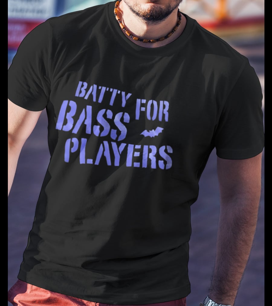 Batty For Bass Players Bat Icon Halloween T-Shirt
