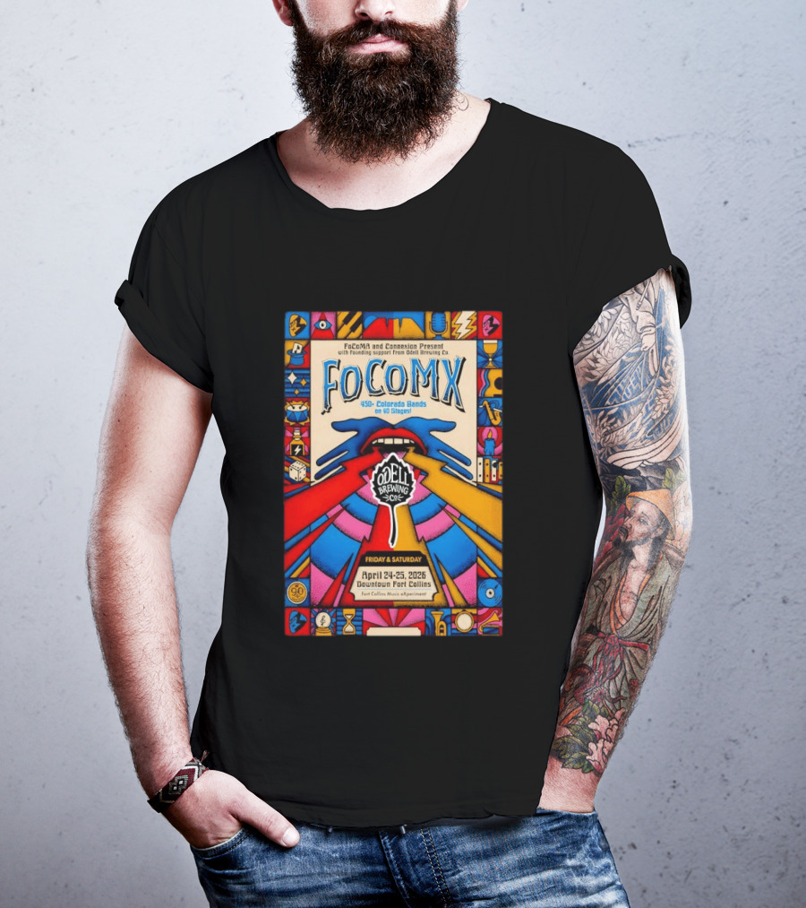 FoCoMX 450 Colorado Bands April 24 25 2026 Downtown Fort Collins Odell Brewing Co T-Shirt