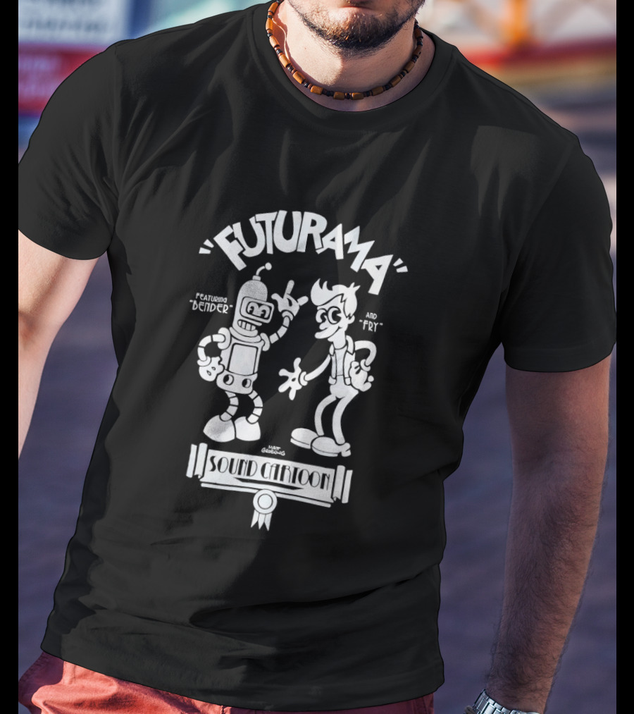 Futurama Featuring Bender And Fry Sound O Vision Cartoon T-Shirt