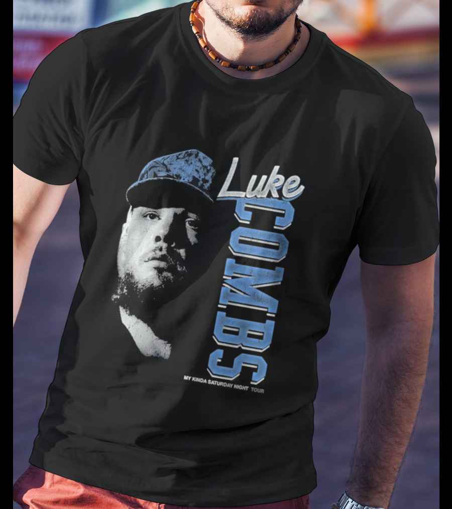 Luke Combs My Kinda Saturday Night Tour Hat And Bearded Face T-Shirt