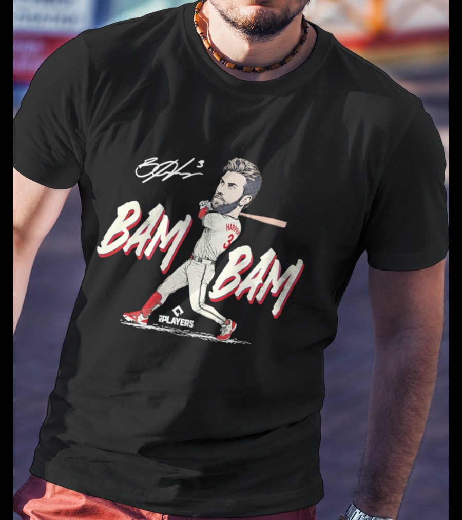 Bryce Harper Bam Bam Caricature Philadelphia Phillies Players Collection T-Shirt