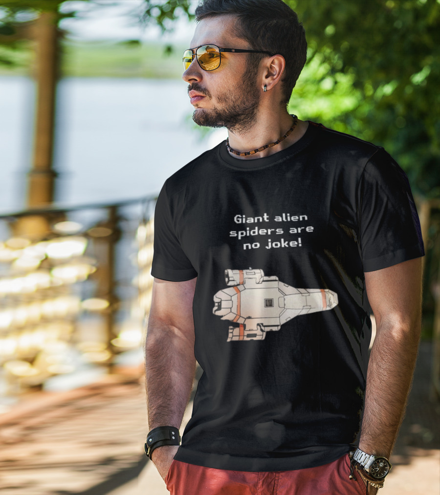 Giant Alien Spiders Are No Joke Spaceship T-Shirt