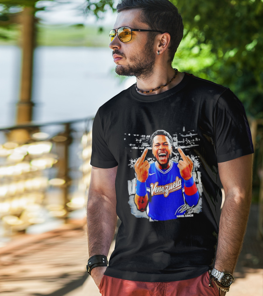 Maikel Garcia Venezuela 2026 MVP Middle Finger Baseball Team T-Shirt