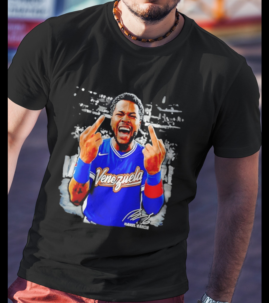 Maikel Garcia Venezuela 2026 MVP Middle Finger Baseball Team T-Shirt
