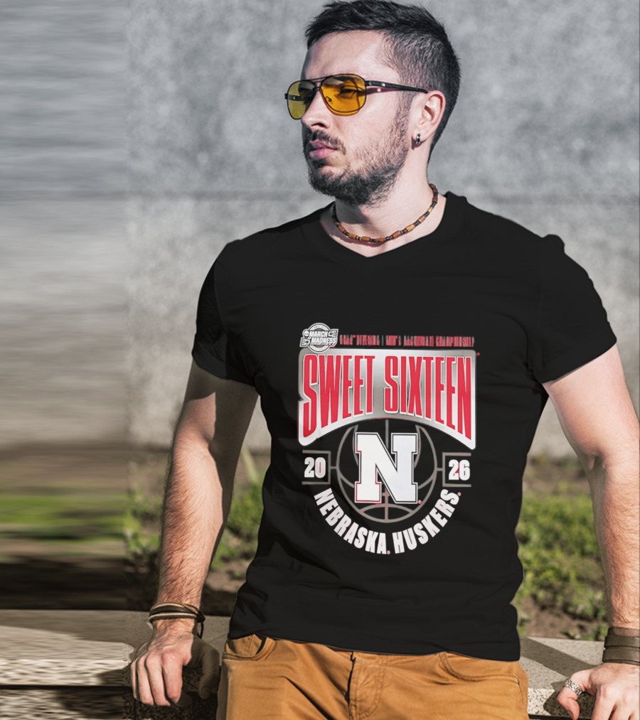 Nebraska Huskers 2026 NCAA Sweet Sixteen Basketball Tournament Championship T-Shirt