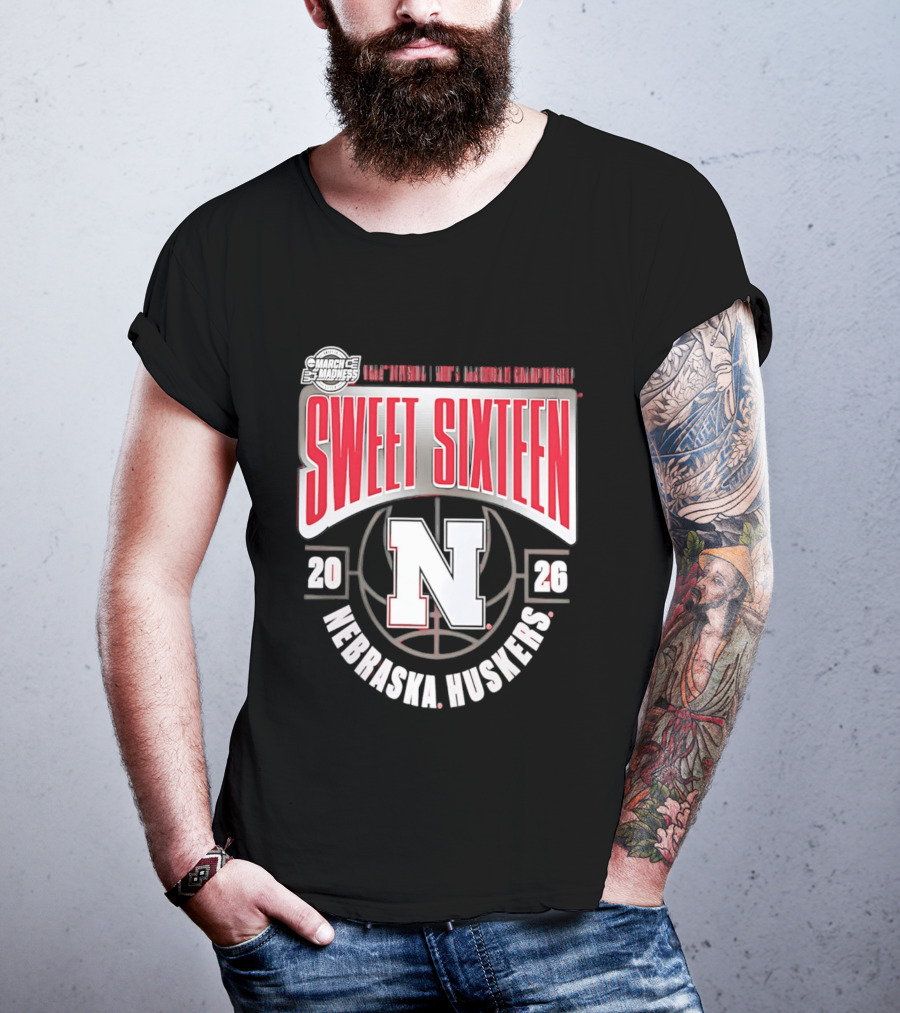 Nebraska Huskers 2026 NCAA Sweet Sixteen Basketball Tournament Championship T-Shirt