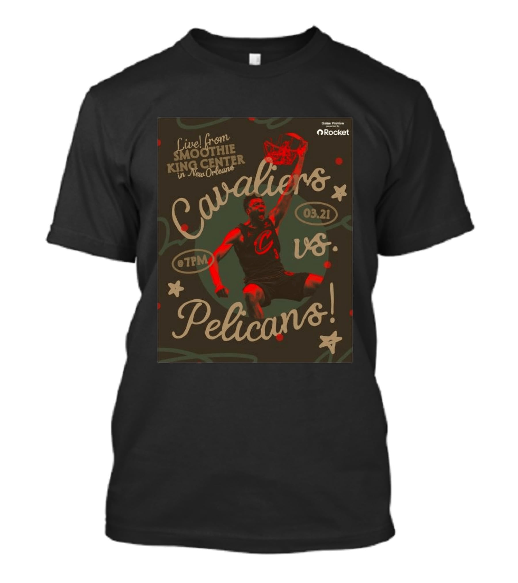 Cleveland Cavaliers Vs Pelicans March 21 7PM Smoothie King Center New Orleans T-Shirt