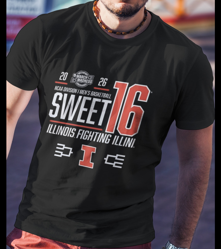 2026 NCAA Men's Basketball March Madness Sweet 16 Illinois Fighting Illini T-Shirt