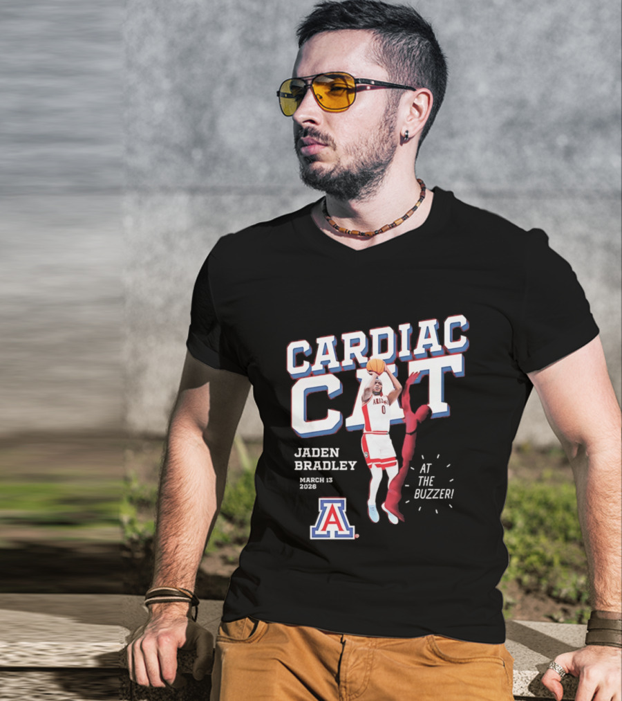 Jaden Bradley Cardiac Cat Arizona Wildcats At The Buzzer T-Shirt
