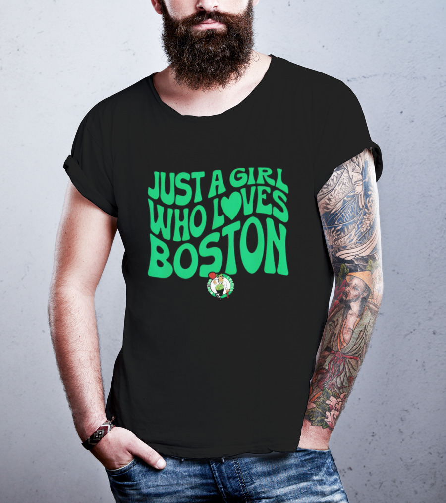 Just A Girl Who Loves Boston Celtics With Heart T-Shirt