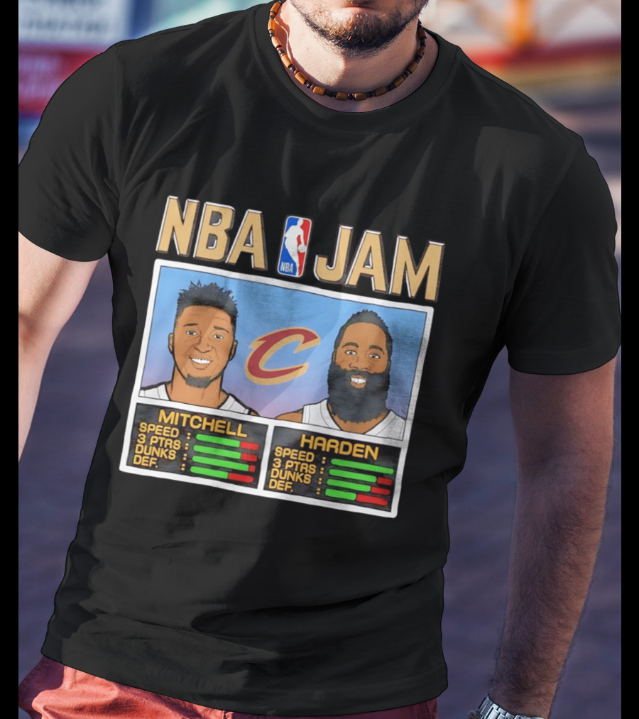 NBA Jam Cleveland Cavaliers Donovan Mitchell James Harden T-Shirt