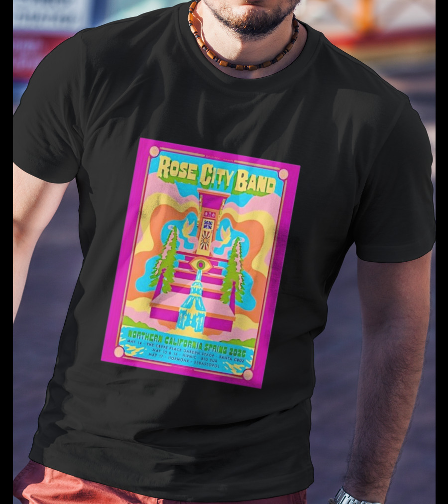 Rose City Band Northern California Spring 2026 Santa Cruz Hopmonk May 14 16 17 Forest Stream Psychedelic T-Shirt