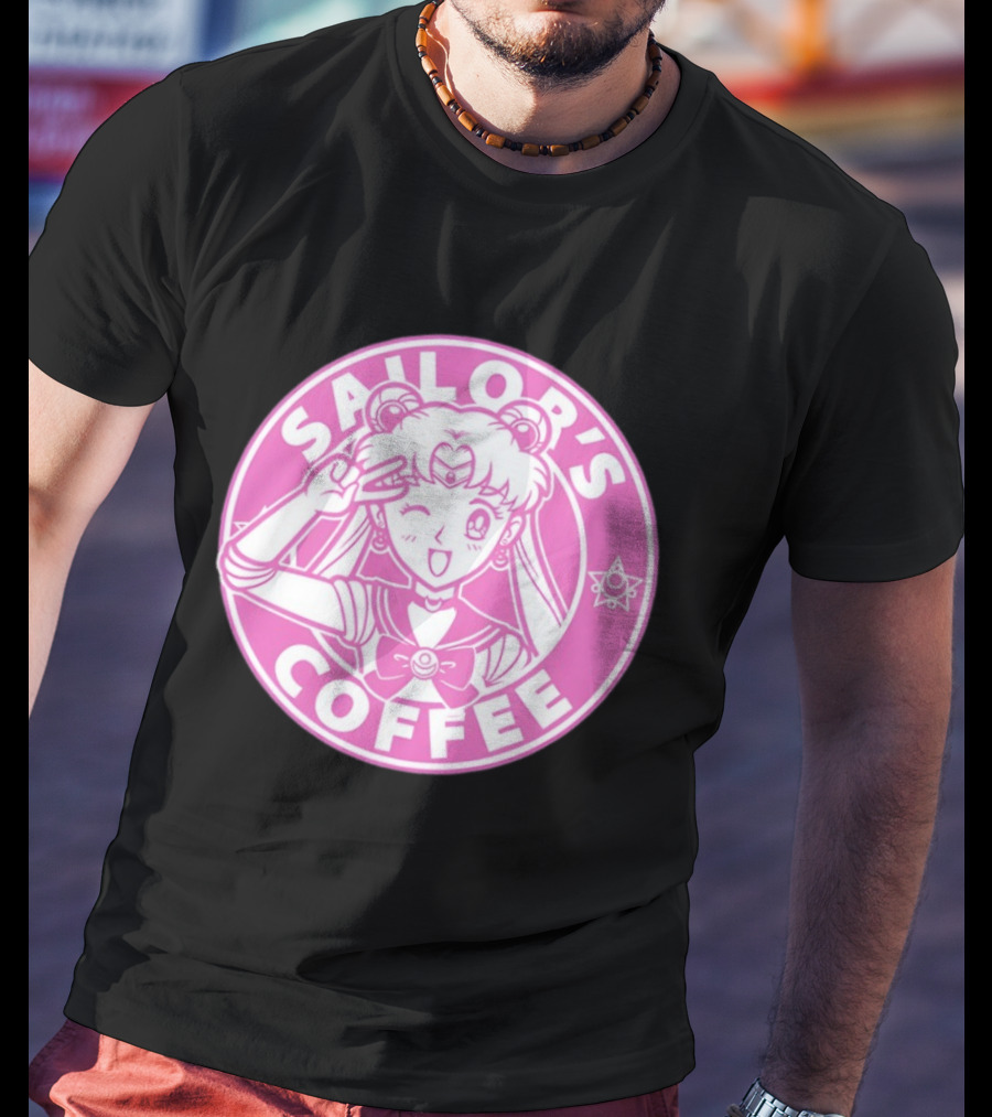 Sailor's Coffee Pink Winking Moon T-Shirt