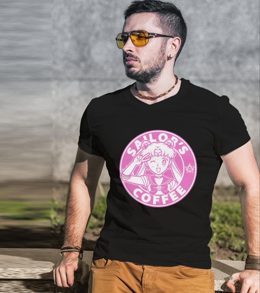 Sailor's Coffee Pink Winking Moon T-Shirt