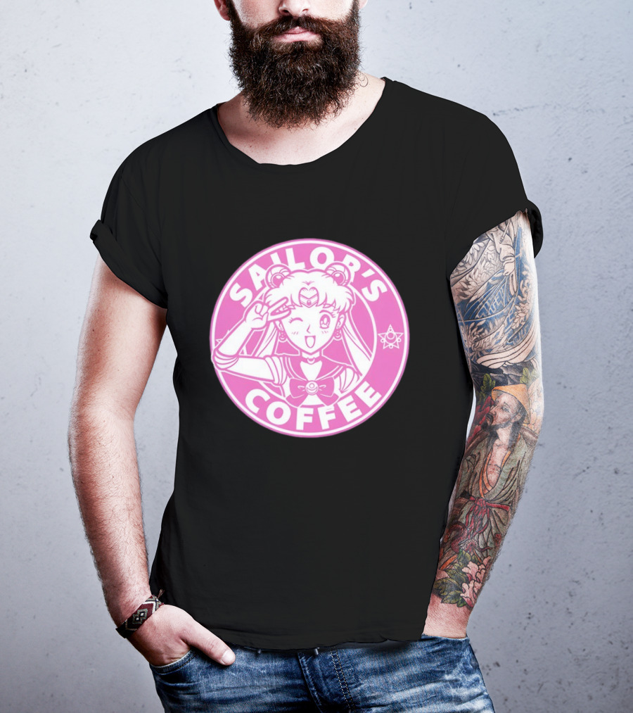 Sailor's Coffee Pink Winking Moon T-Shirt