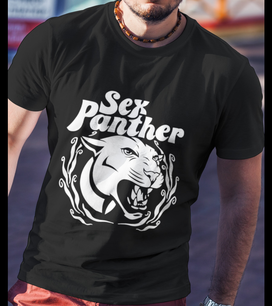Sex Panther Anchorman Panther Head Motif T-Shirt