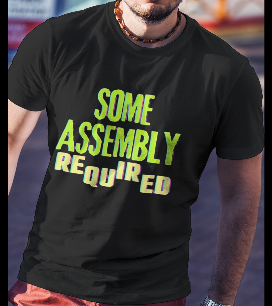 Some Assembly Required Block Style Multicolor T-Shirt