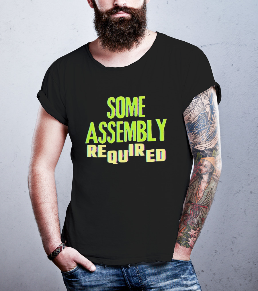 Some Assembly Required Block Style Multicolor T-Shirt