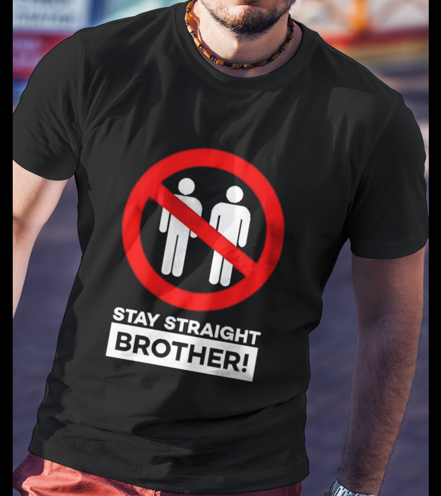 Stay Straight Brother Circle Cross Stencil T-Shirt
