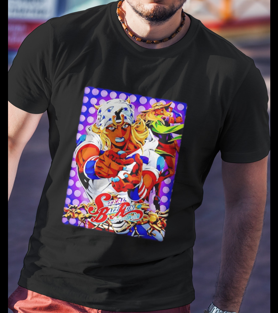 Steal Ball Run Anime JoJo's Bizarre Adventure Colorful Manga T-Shirt