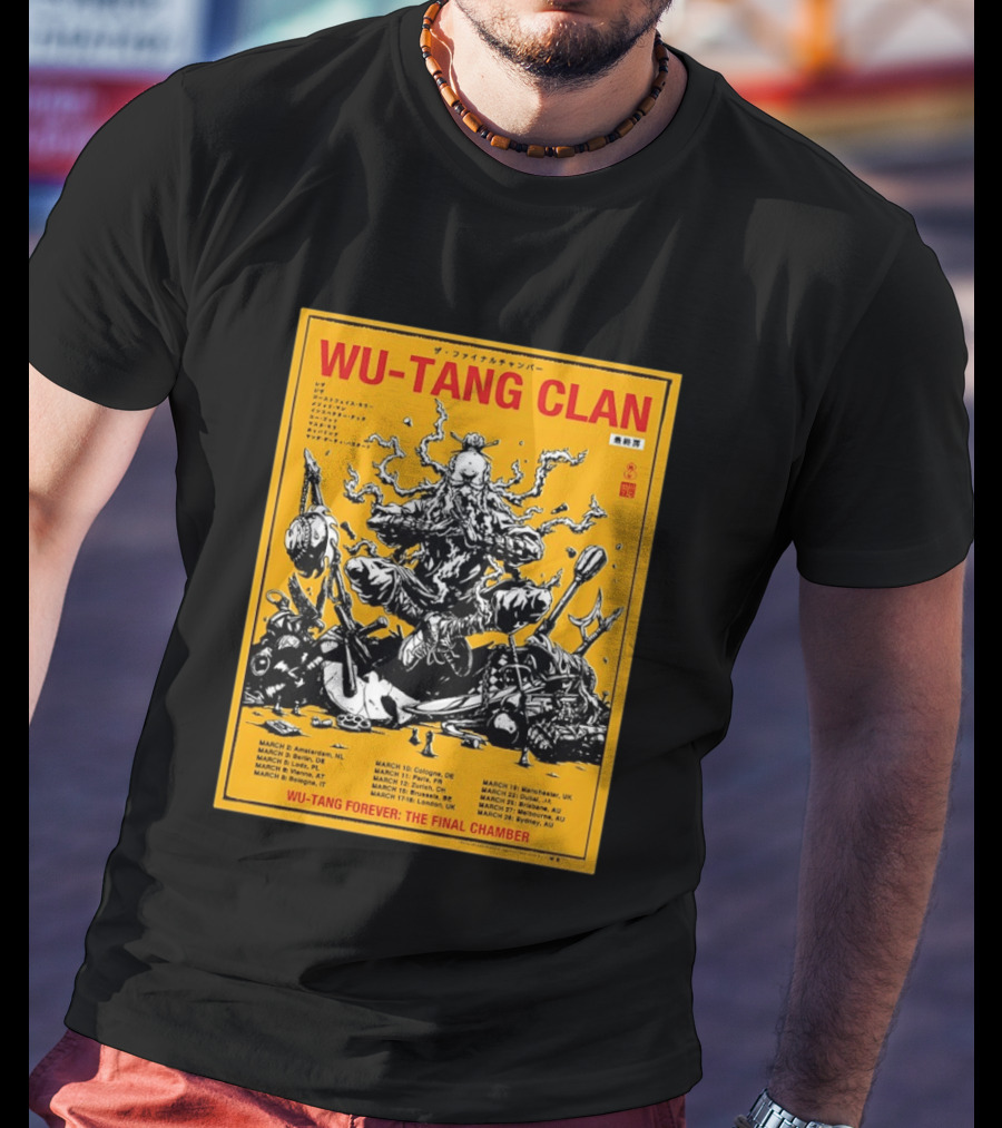 Wu Tang Clan 2026 Europe Tour Wu Tang Forever The Final Chamber Yellow T-Shirt