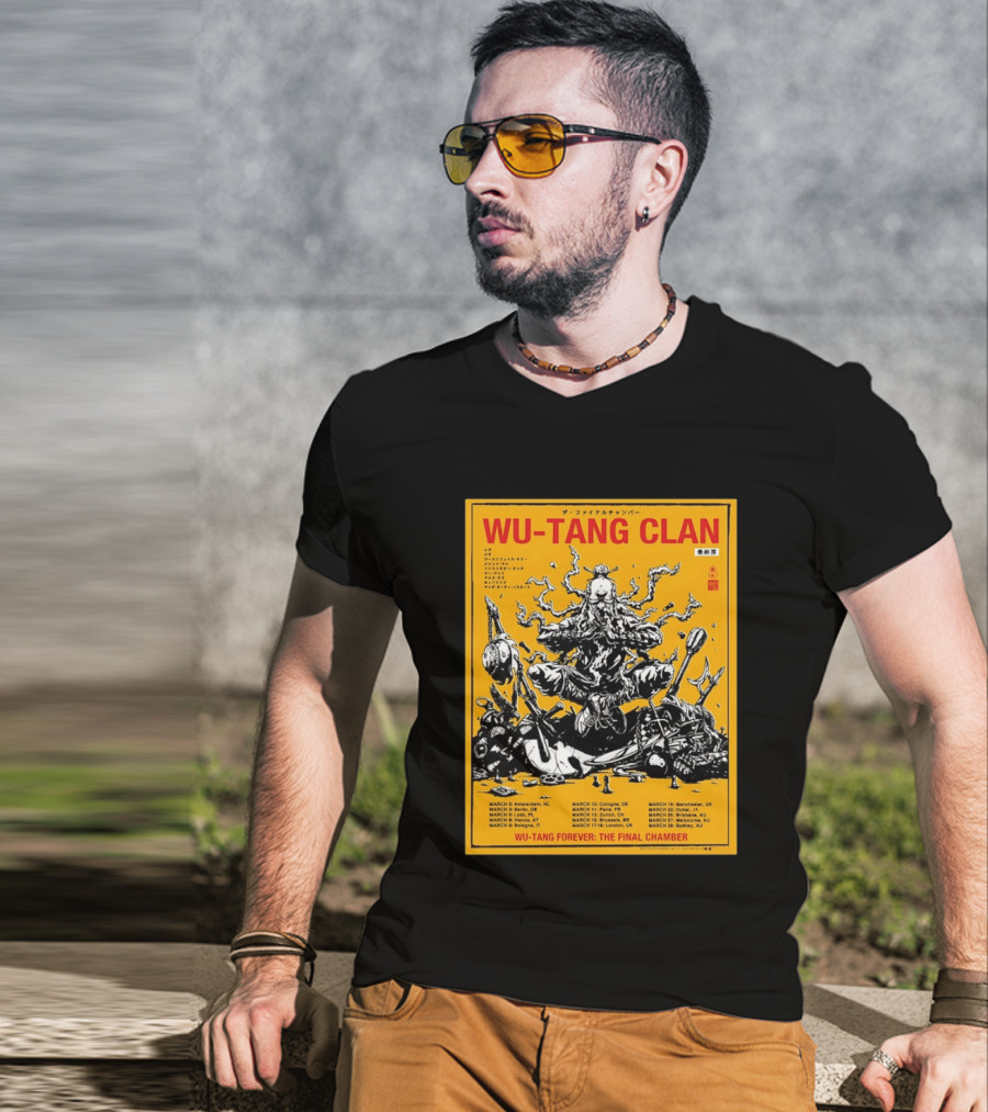 Wu Tang Clan 2026 Europe Tour Wu Tang Forever The Final Chamber Yellow T-Shirt