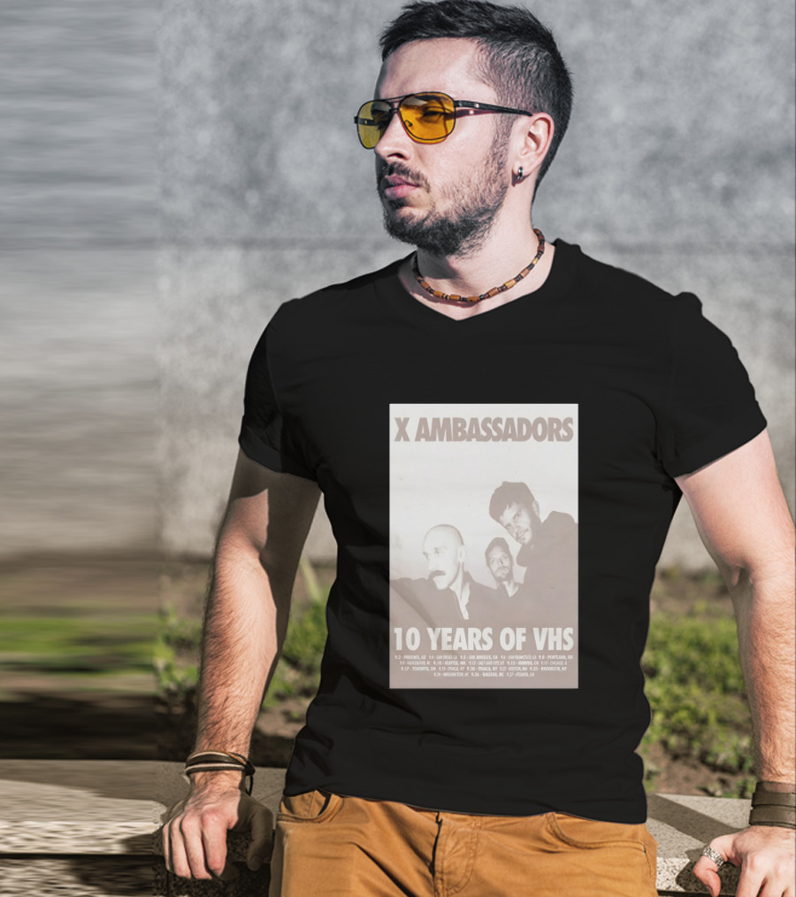 X Ambassadors 10 Years Of VHS Tour 2025 US Cities T-Shirt