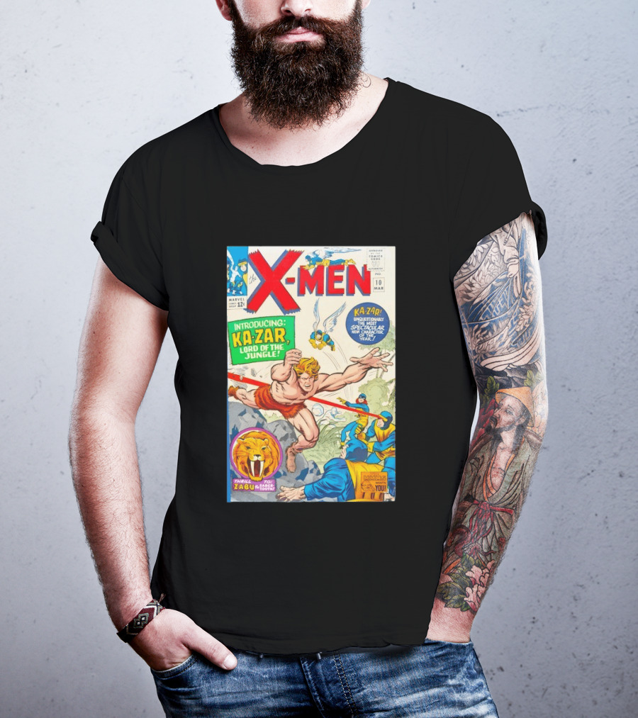 X Men 10 Introducing Ka Zar Lord Of The Jungle Marvel Comic Cover With Thrill To Zabu And Unquestionably The Most Spectacular New T-Shirt