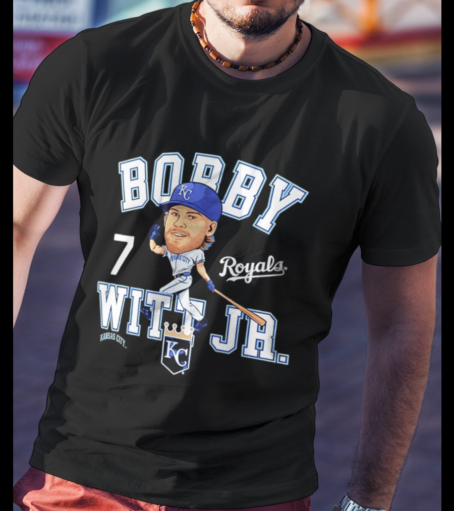 Bobby Witt Jr 7 Kansas City Royals KC Caricature T-Shirt