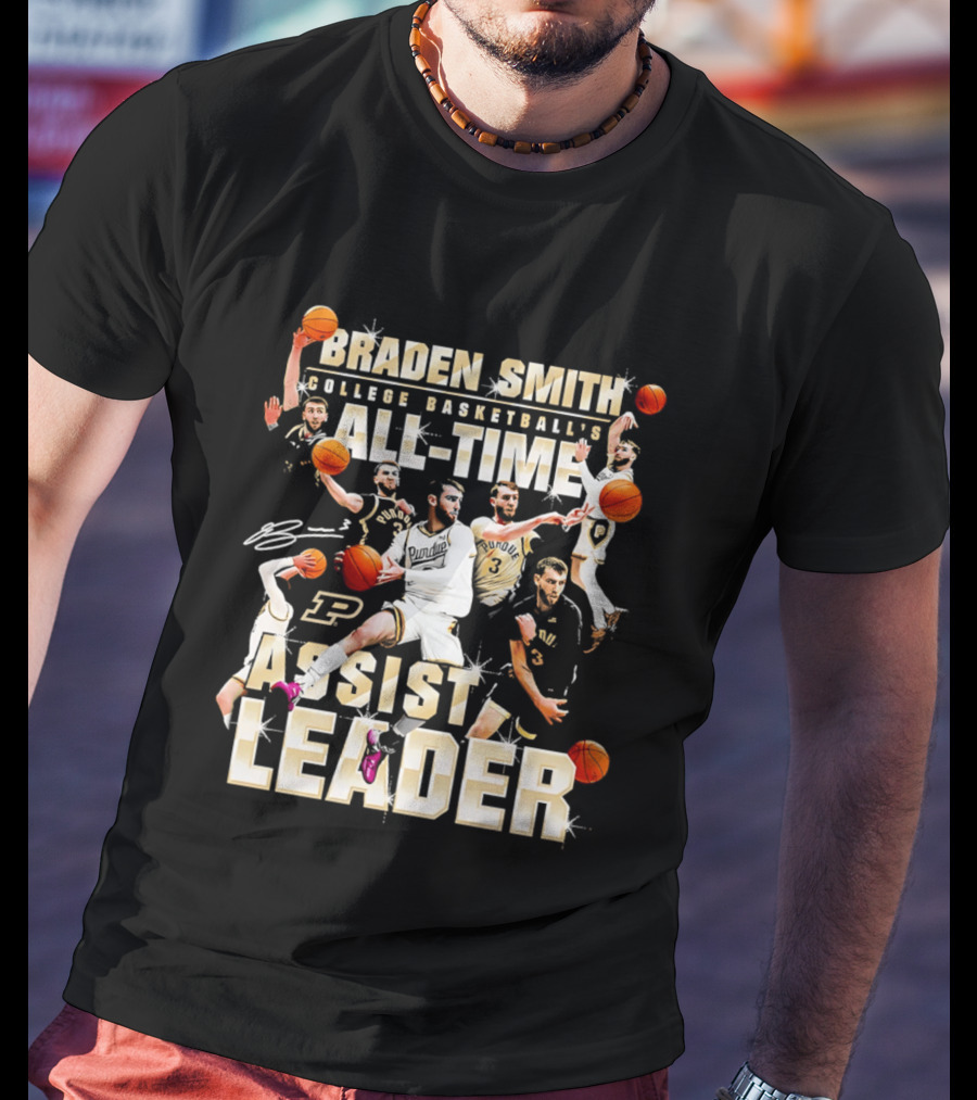 Braden Smith College Basketball's All Time Assist Leader Purdue Boilermakers T-Shirt