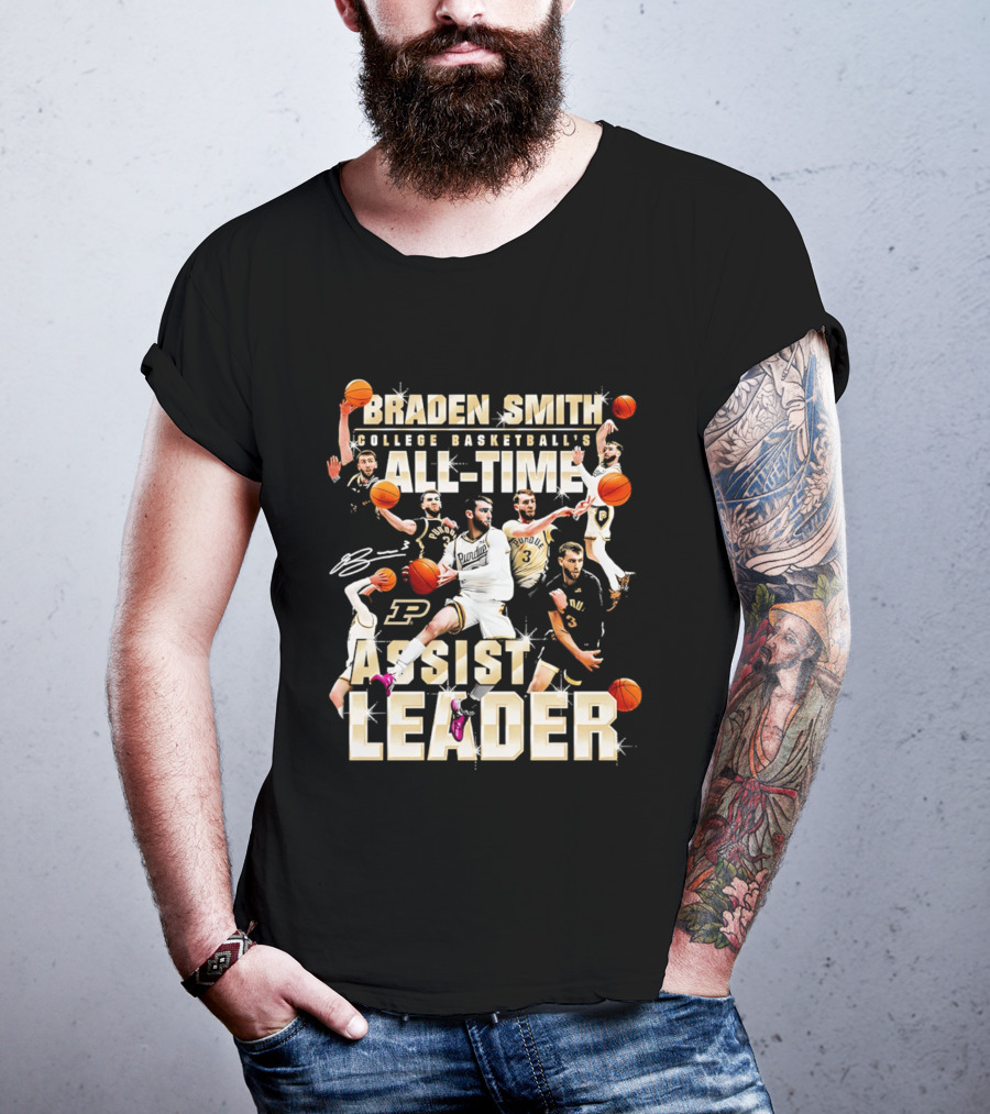 Braden Smith College Basketball's All Time Assist Leader Purdue Boilermakers T-Shirt