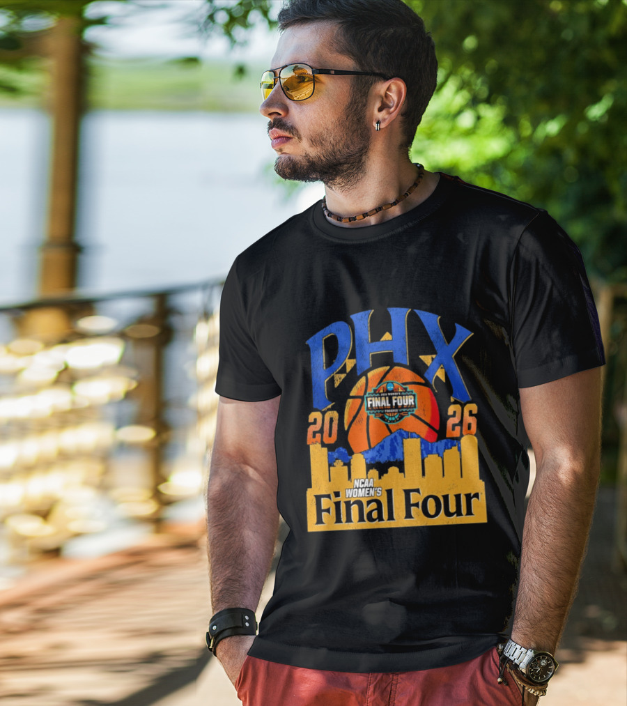 NCAA Women's Final Four Phoenix 2026 PHX City Skyline Basketball T-Shirt