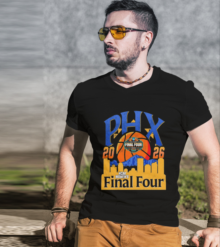 NCAA Women's Final Four Phoenix 2026 PHX City Skyline Basketball T-Shirt