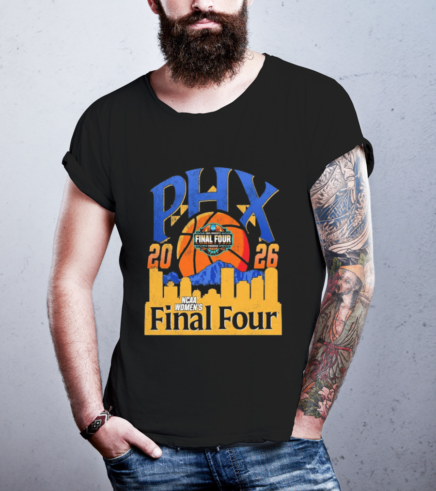 NCAA Women's Final Four Phoenix 2026 PHX City Skyline Basketball T-Shirt