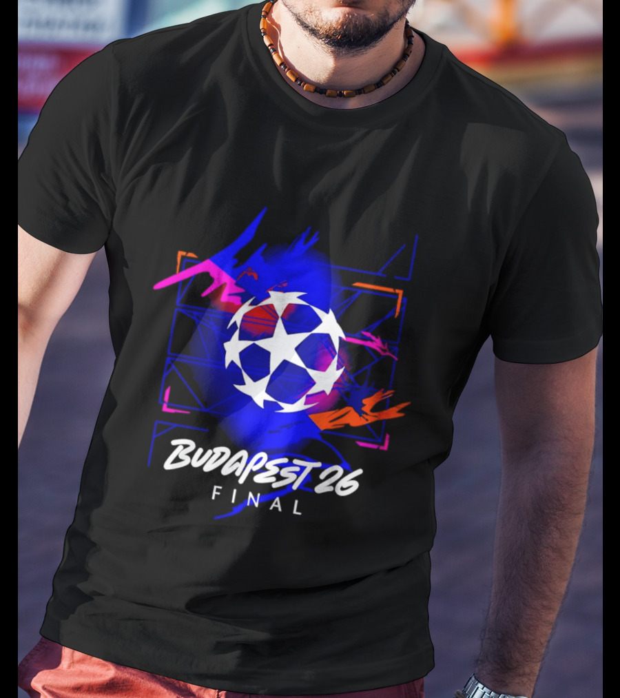 Budapest 26 Final UCL Decorative Hero Soccer Star T-Shirt
