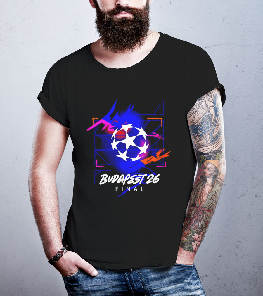 Budapest 26 Final UCL Decorative Hero Soccer Star T-Shirt
