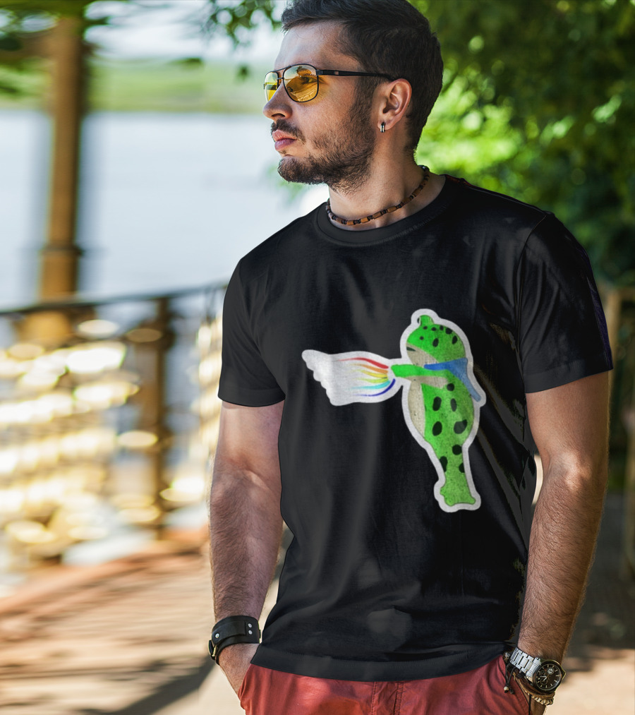 Portland Frog Holding Rainbow Flag LGBT Pride Anti Maga Protest T-Shirt