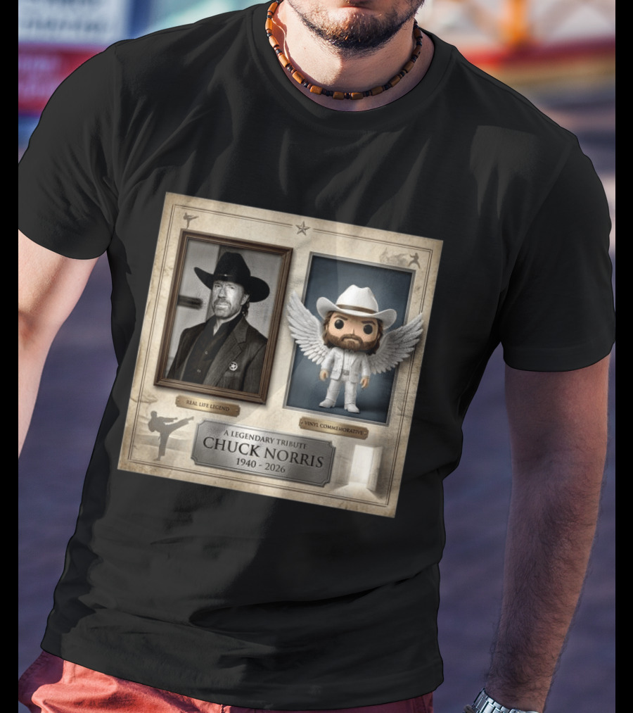 A Legendary Tribute Chuck Norris Real Life Legend Vinyl Commemorative 1940 2026 T-Shirt
