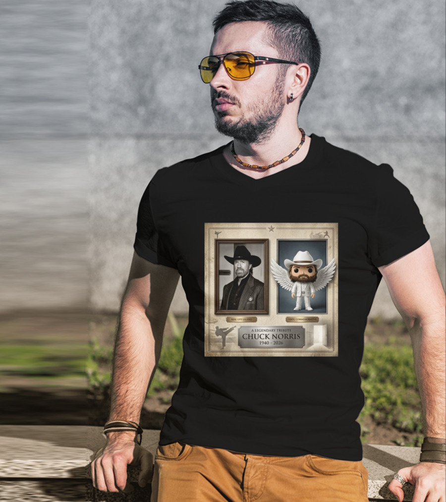 A Legendary Tribute Chuck Norris Real Life Legend Vinyl Commemorative 1940 2026 T-Shirt