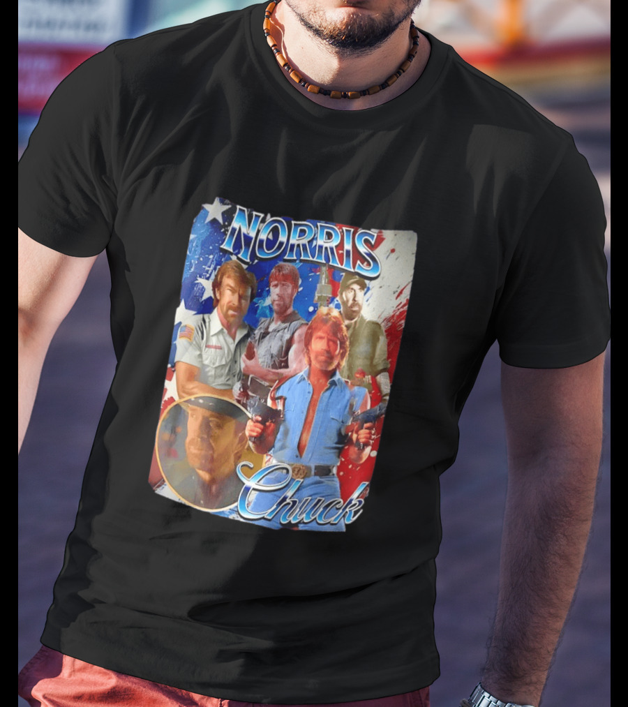 Chuck Norris Walker Texas Ranger Way Of The Dragon American Flag T-Shirt