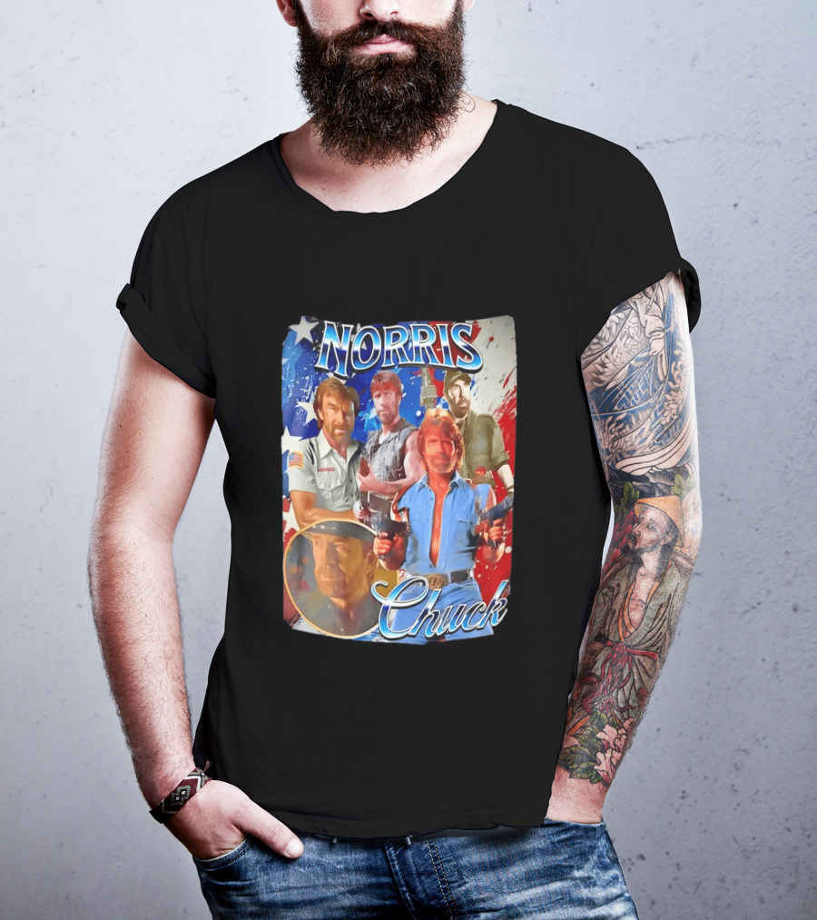 Chuck Norris Walker Texas Ranger Way Of The Dragon American Flag T-Shirt