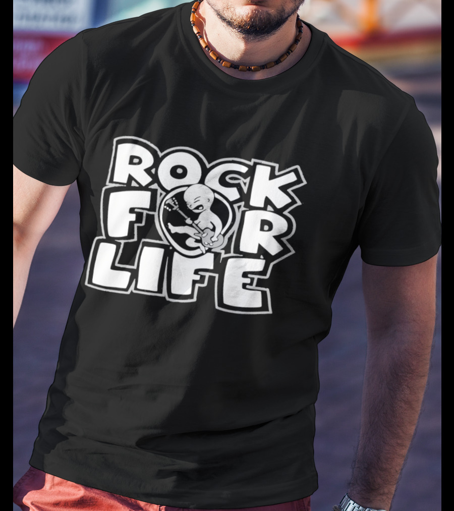 Rock For Life Skeleton Guitarist T-Shirt