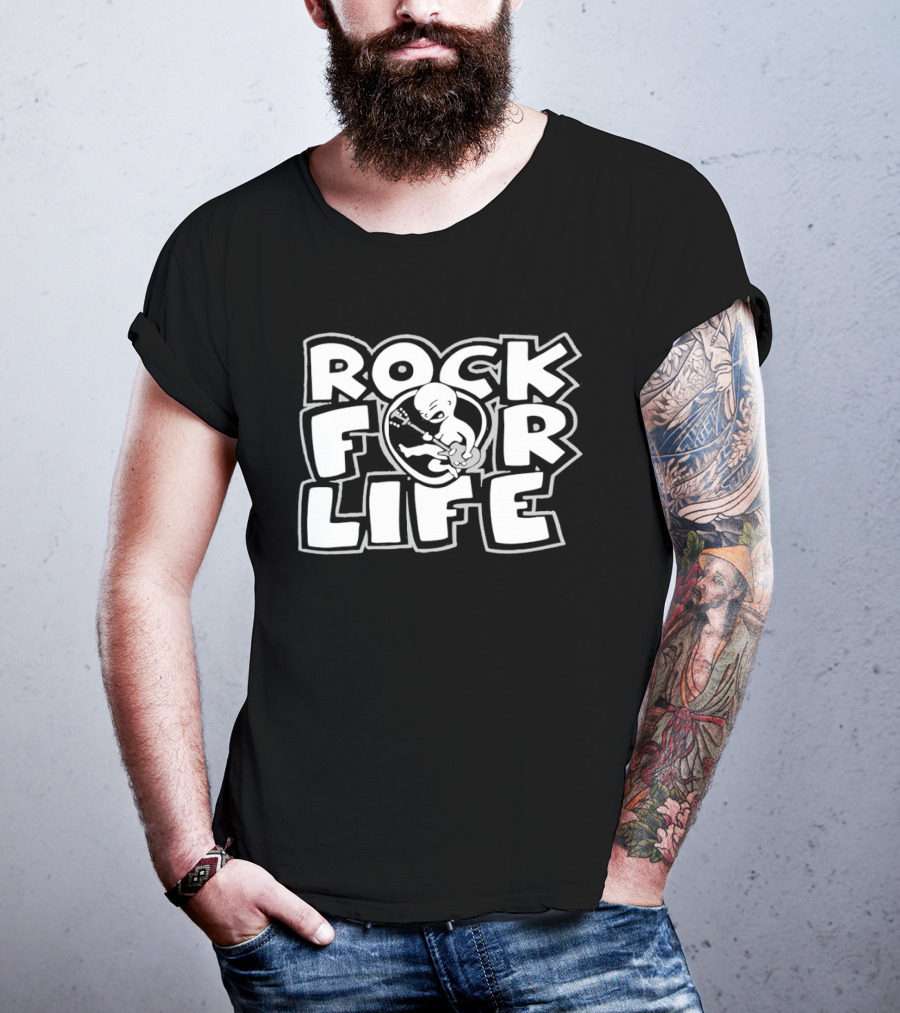 Rock For Life Skeleton Guitarist T-Shirt