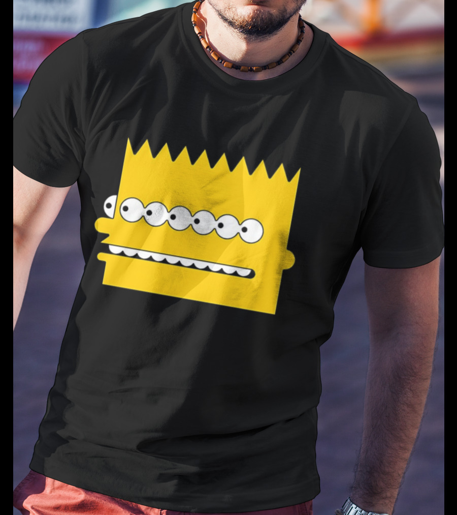 Simps Multi Mult Bart Yellow Silhouette Cartoon Eyes T-Shirt