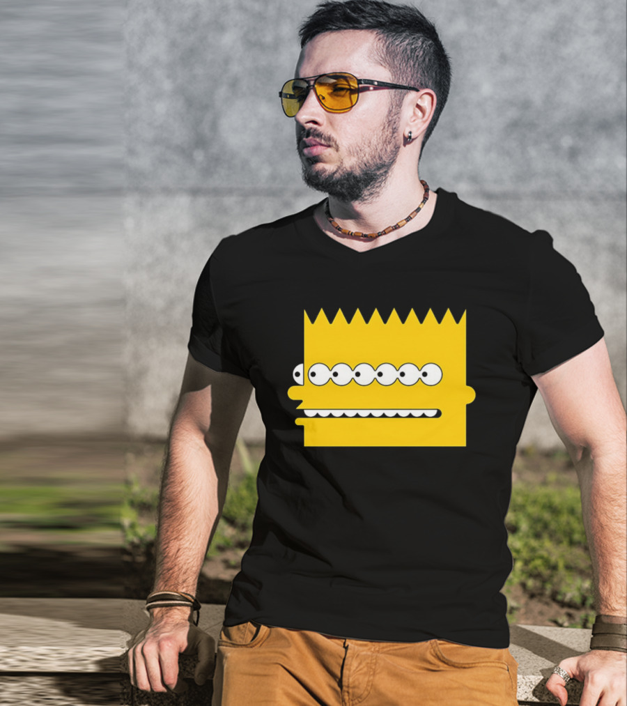 Simps Multi Mult Bart Yellow Silhouette Cartoon Eyes T-Shirt
