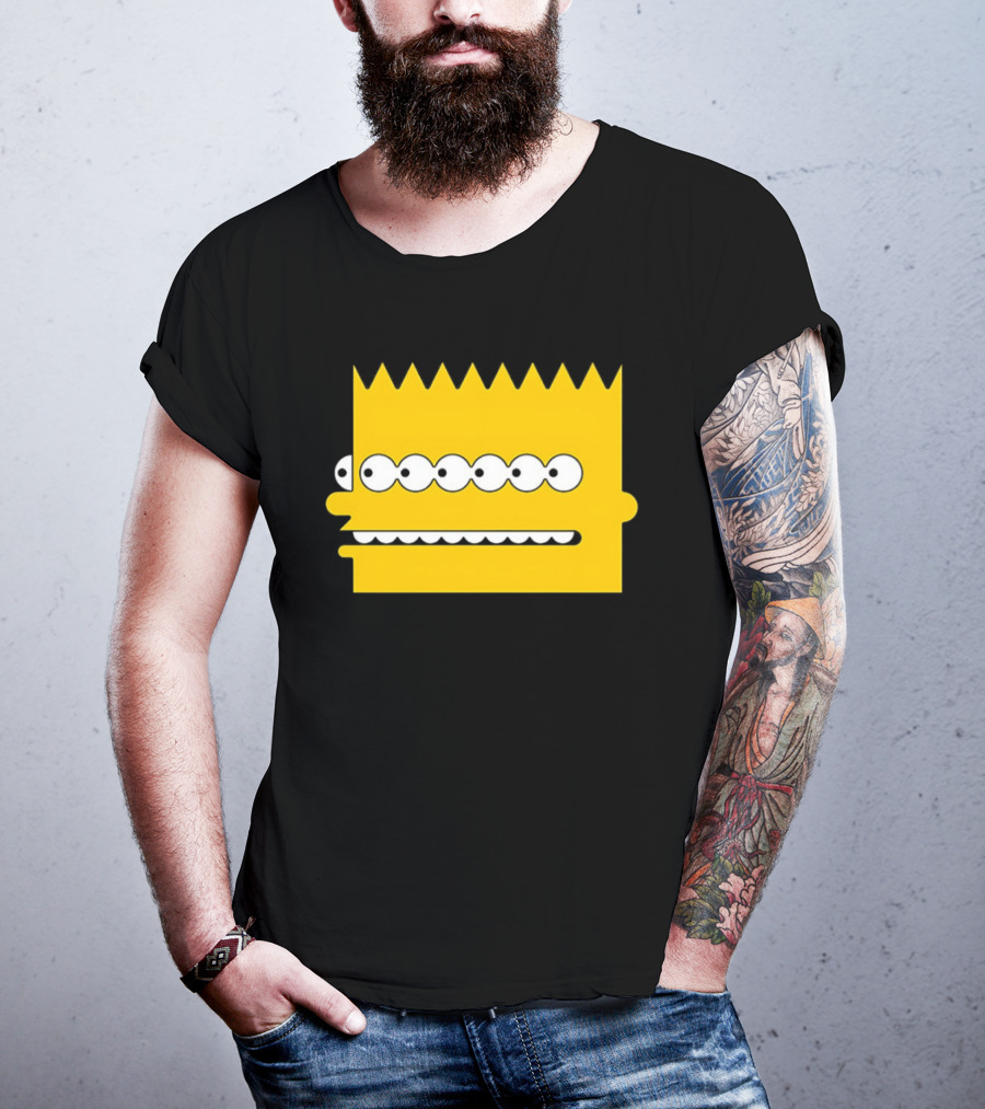 Simps Multi Mult Bart Yellow Silhouette Cartoon Eyes T-Shirt