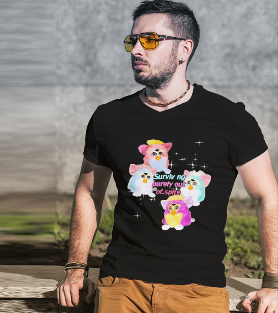 Surviving Purely Out Of Spite With Four Colorful Furbies T-Shirt