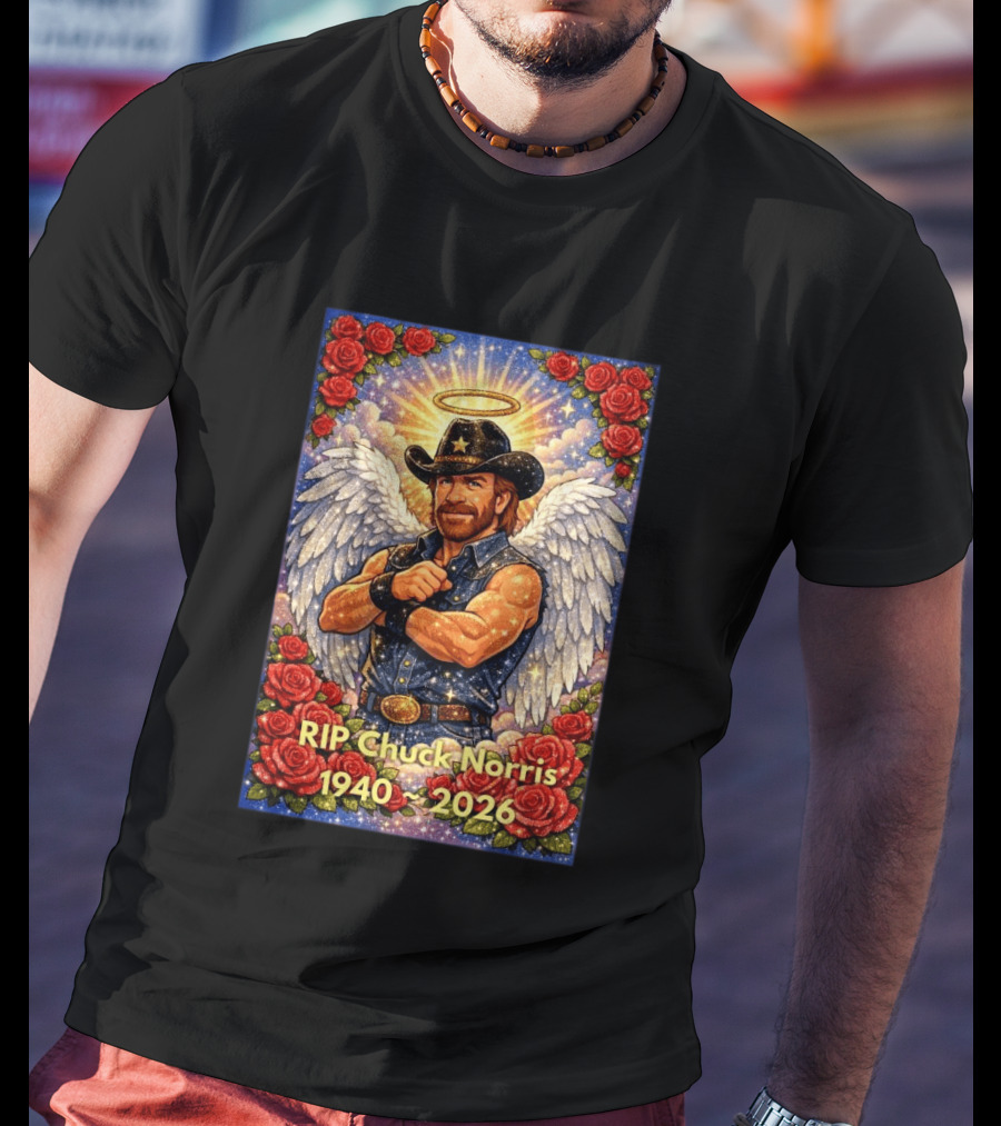 RIP Chuck Norris Angelic Cowboy Tribute 1940 2026 T-Shirt