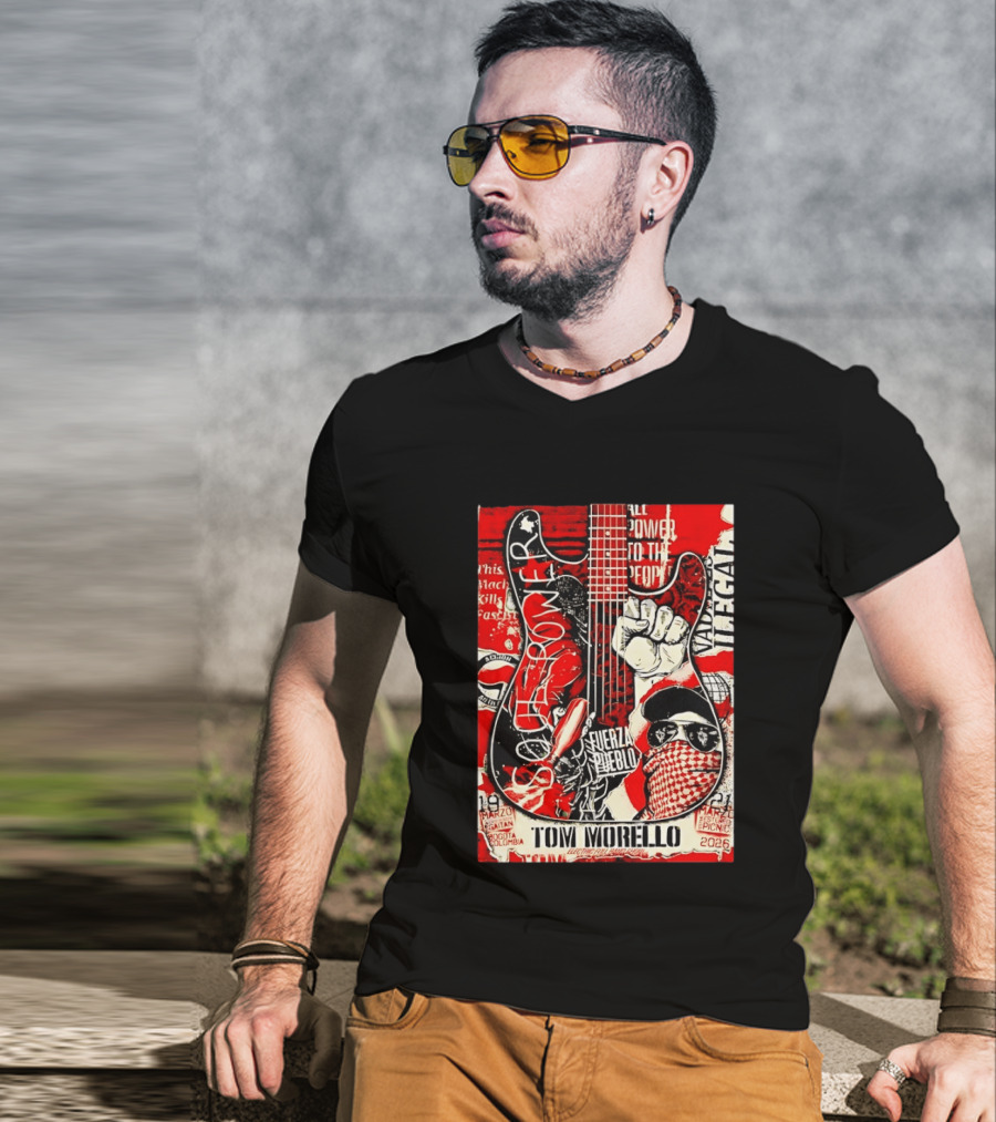 Tom Morello Soul Power Bogota Colombia March 19 21 2026 Fuerza Del Pueblo T-Shirt