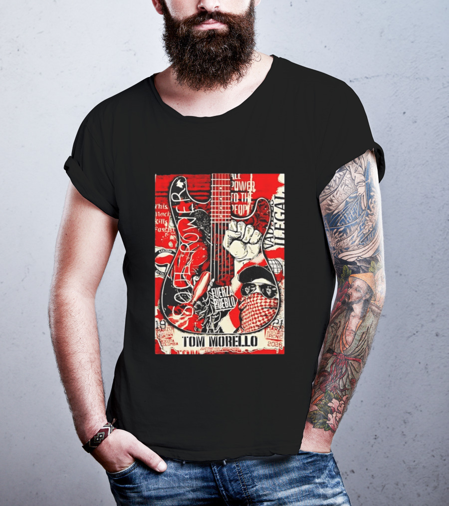 Tom Morello Soul Power Bogota Colombia March 19 21 2026 Fuerza Del Pueblo T-Shirt
